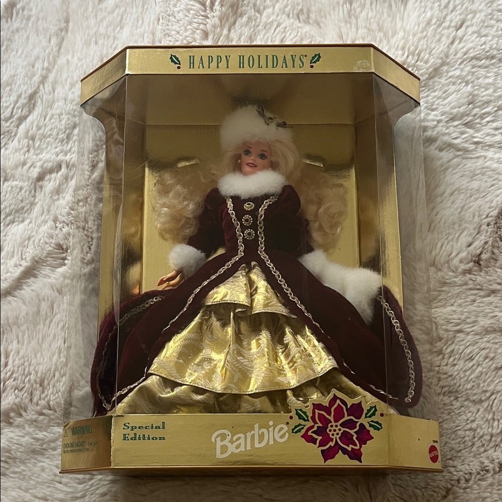 Barbie Holiday Edition Doll in Burgundy and Gold